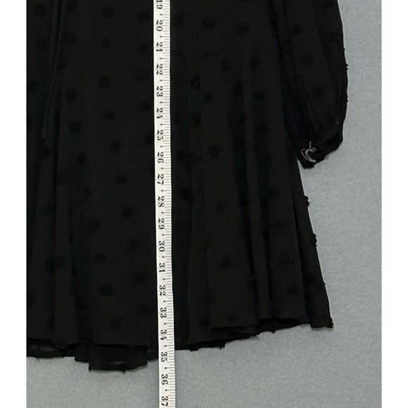 Entro Womens Dress L Black Puff Dot Sheer Chiffon Ruffle Whimsigoth Fairy Grunge - Picture 11 of 14